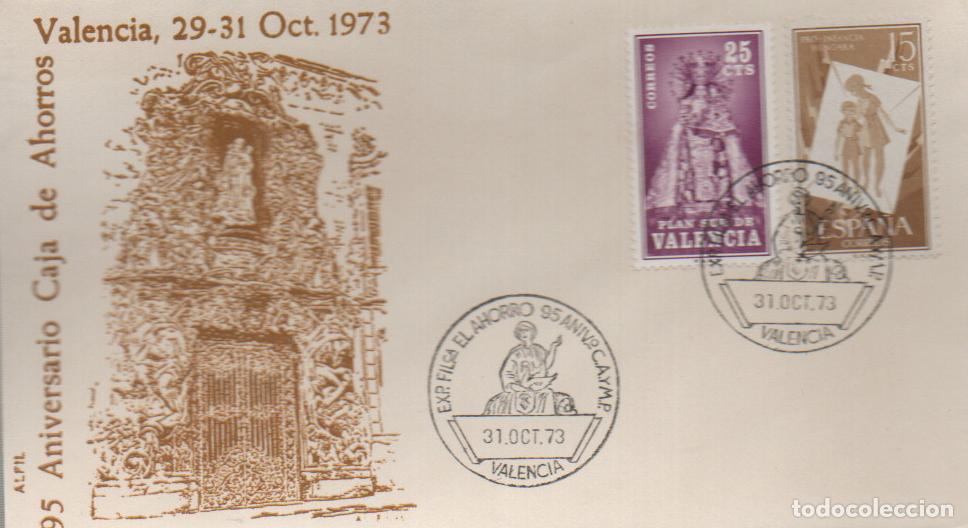 Sellos: A&Ntilde;O 1973, VALENCIA, 95 ANIVERSARIO DE LA CAJA DE AHORROS DE VALENCIA, SOBRE DE ALFIL