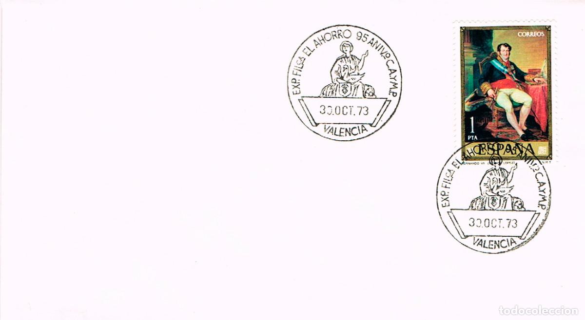 Sellos: A&Ntilde;O 1973, VALENCIA, 95 ANIVERSARIO DE LA CAJA DE AHORROS DE VALENCIA