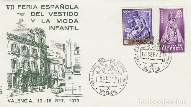 Sellos: A&Ntilde;O 1973, VALENCIA,FERIA DEL VESTIDO Y LA MODA INFANTIL, SOBRE DE ALFIL