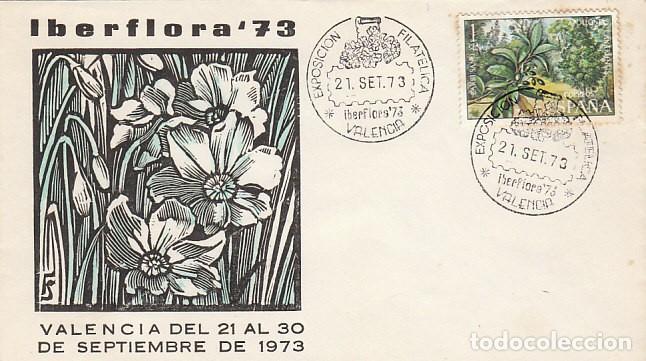 Sellos: A&Ntilde;O 1973, VALENCIA, IBERFLORA, SOBRE DE LA EXPOSICION
