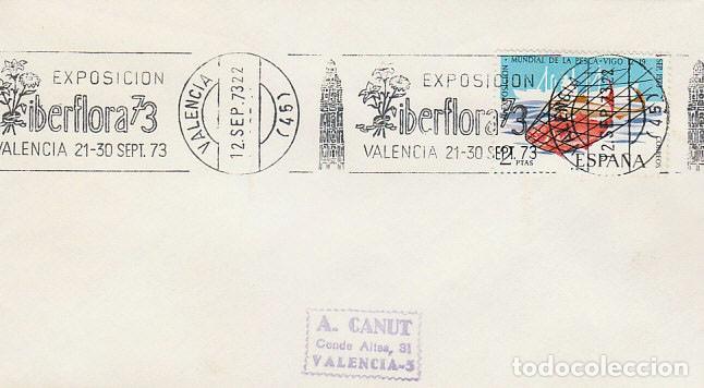 Sellos: A&Ntilde;O 1973, IBERFLORA EN vALENCIA, rodillo