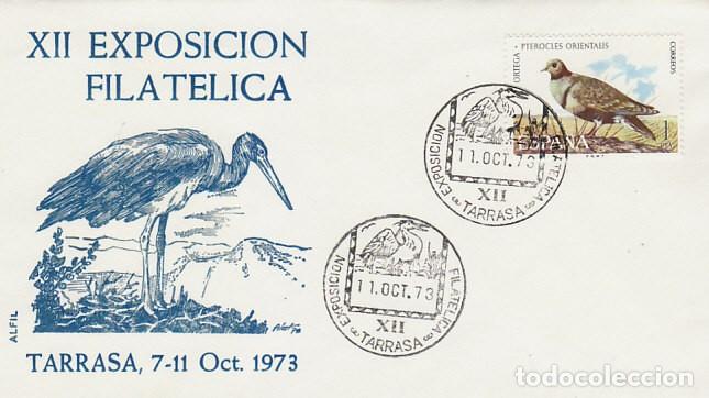 Sellos: A&Ntilde;O 1973, TARRASA, CIGUE&Ntilde;A NEGRA, SOBRE DE ALFIL
