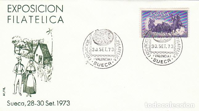 Sellos: A&Ntilde;O 1973,SUECA (VALENCIA), LA PAELLA, EXPOSICION, SOBRE DE ALFIL