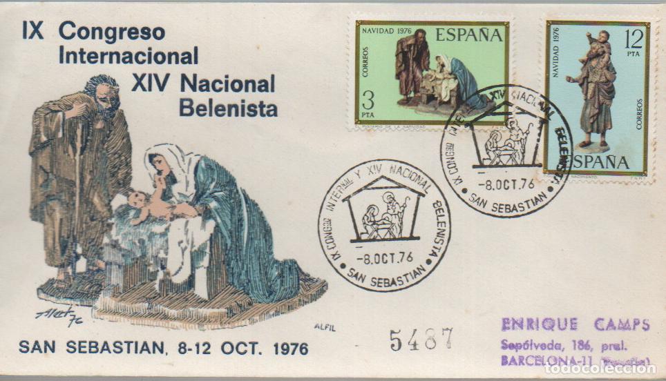 Briefmarken: A&Ntilde;O 1973, SAN SEBASTIAN, EXPOSICION BELENISTA, NAVIDAD, SOBRE DE ALFIL