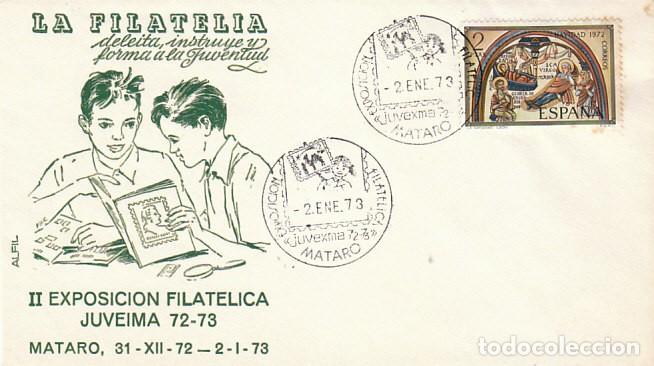 Sellos: A&Ntilde;O 1973, MATARO, Juvexma, filatelia juvenil, SOBRE DE ALFIL CIRCULADO