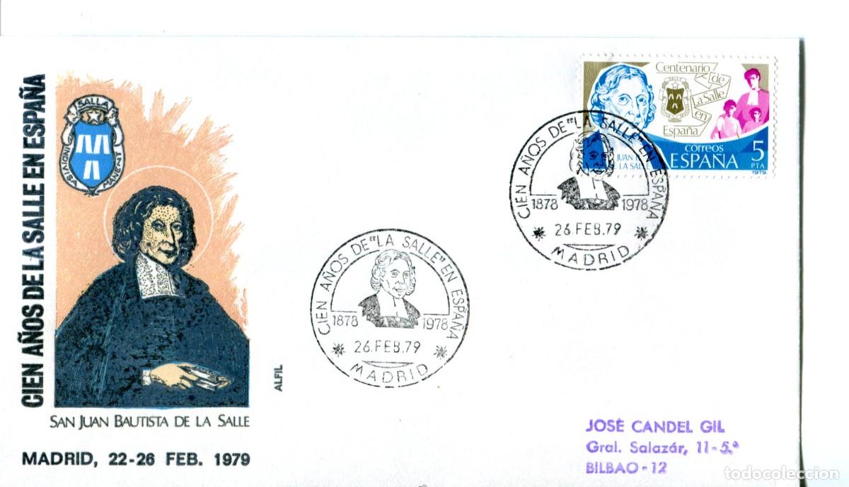 Sellos: 1979 MADRID , CIEN A&Ntilde;OS DE LA SALLE EN ESPA&Ntilde;A , SAN Juan Bautista . SOBRE ALFIL