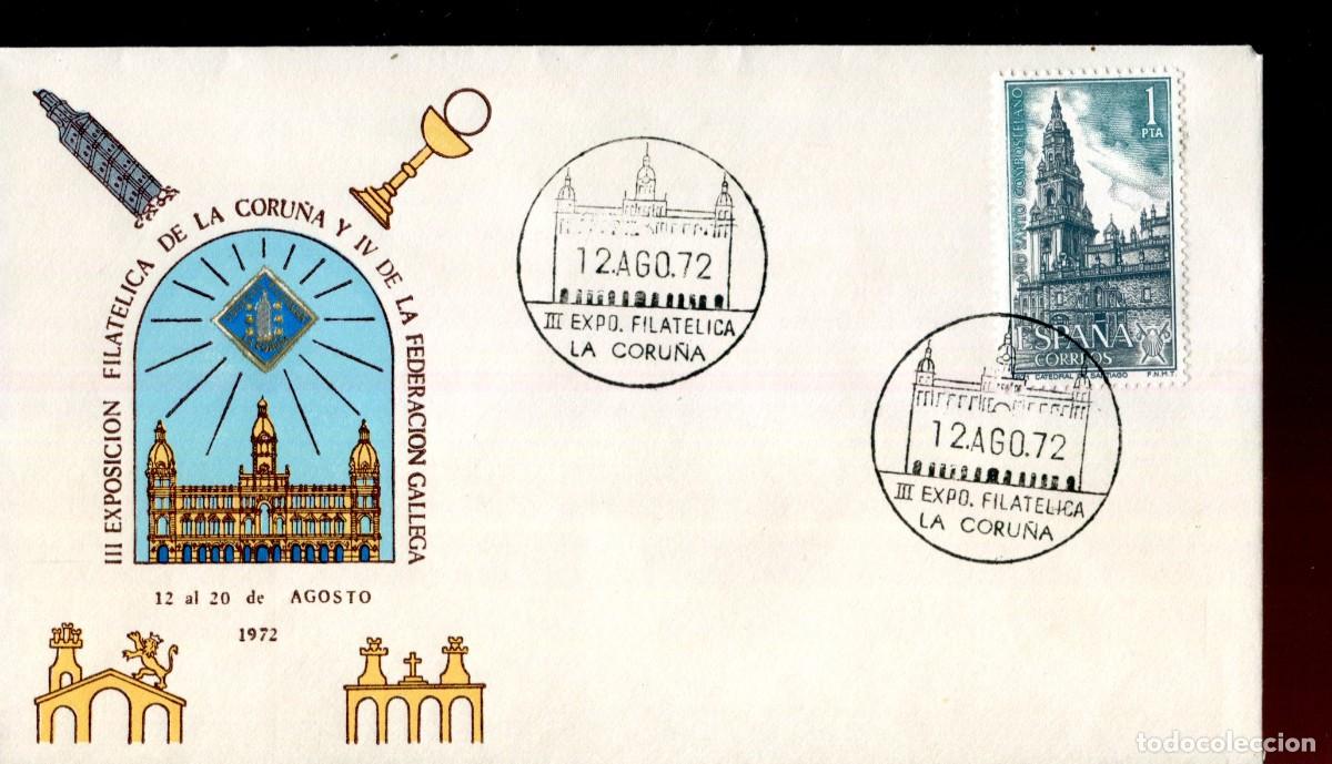 Sellos: 1972 LA CORU&Ntilde;A -III EXPOSICION FILATELICA DE LA CORU&Ntilde;A Y IV DE LA FEDERACION GALLEGA