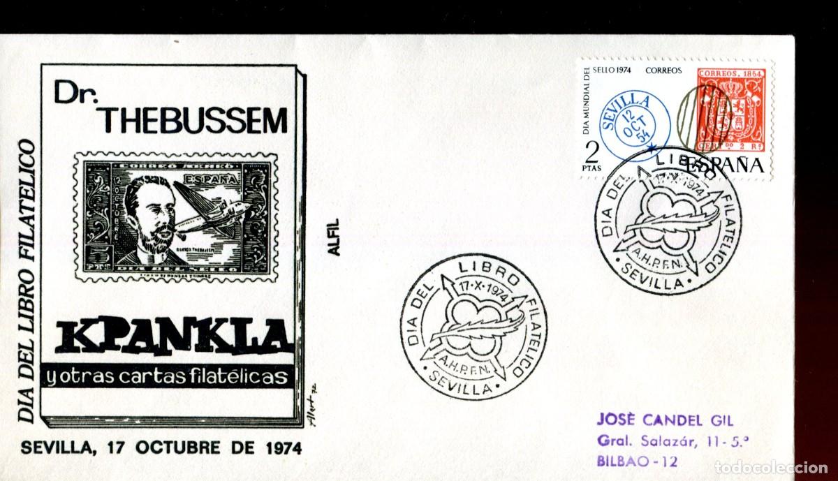 Sellos: 1974 SEVILLA - DIA DEL LIBRO FILATELICO - SOBRE ALFIL