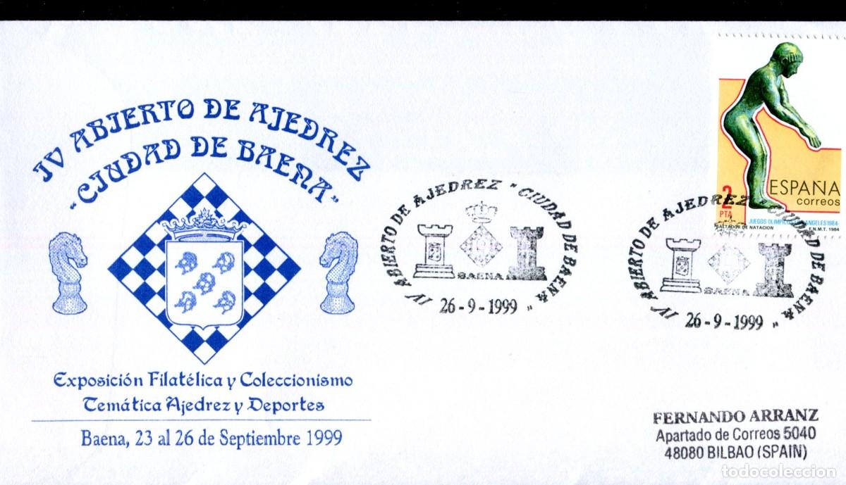 Sellos: 1999 BAENA - IV ABIERTO DE AJEDREZ EXPO FILATELICA Y COLECCIONISMO TEMATICA AJEDREZ Y DEPORTES