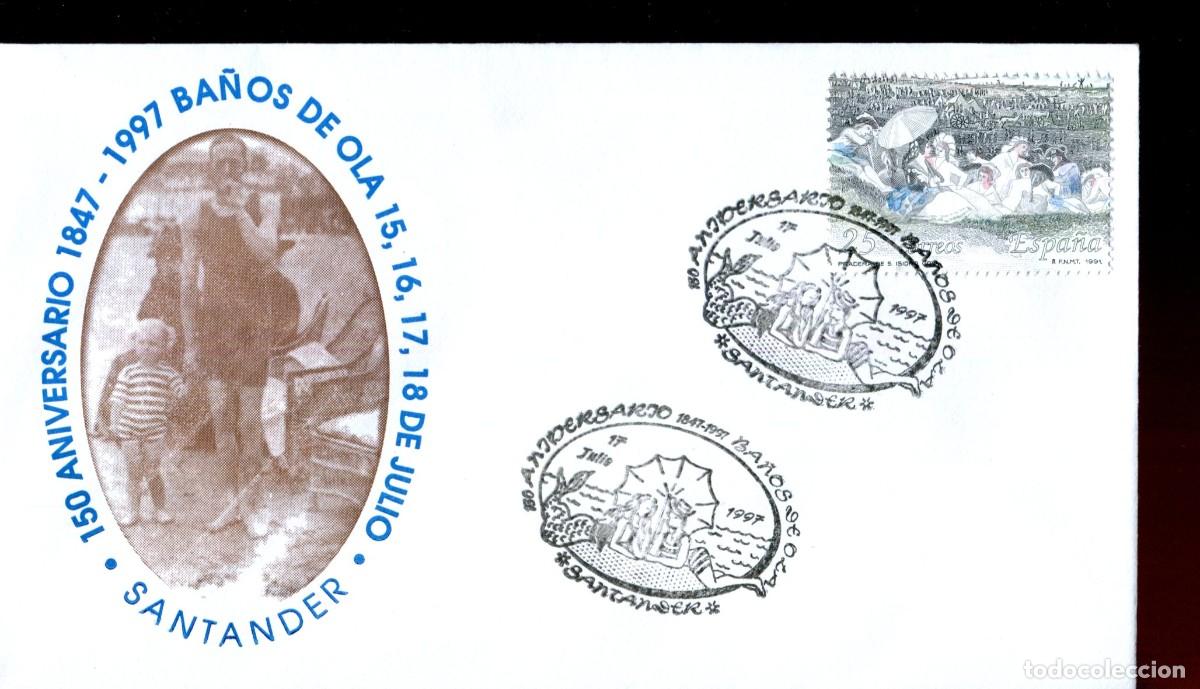 Sellos: 1997 SANTANDER - 150 ANIVERSARIO BA&Ntilde;OS DE OLA