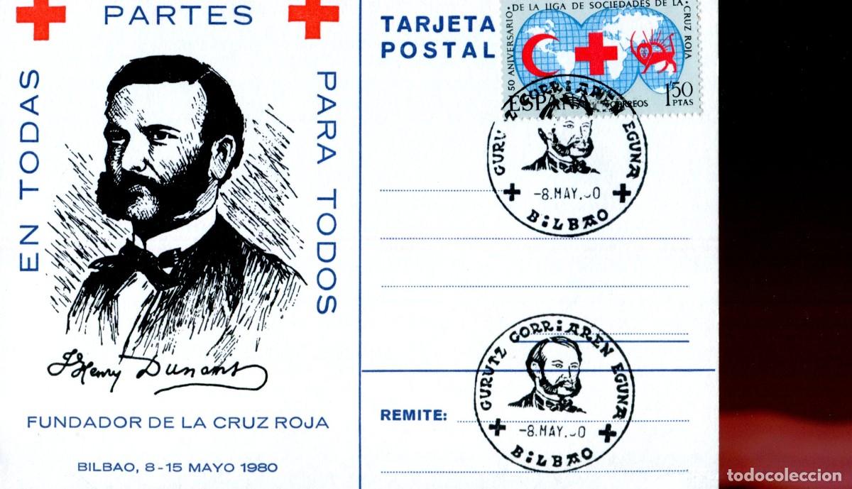 Sellos: TARJETA POSTAL: 1980 BILBAO. CRUZ ROJA EN TODAS PARTES PARA TODOS - FUNDADOR