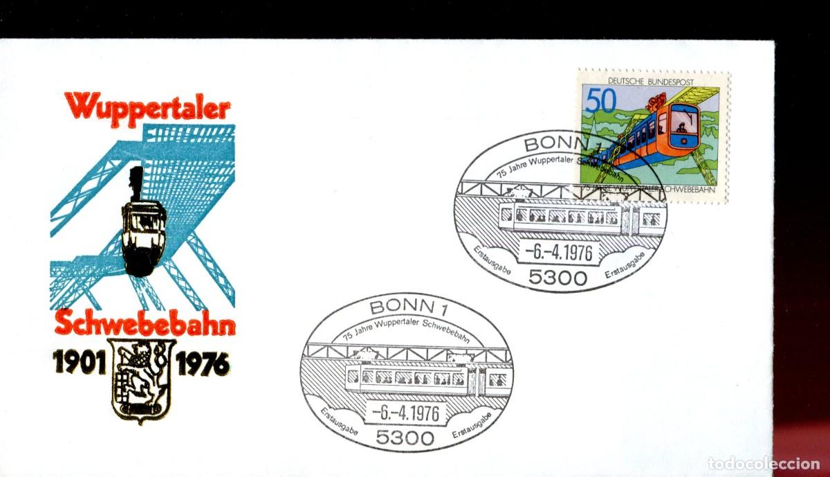 Sellos: ALEMANIA FDC BONN 1976 FUNICULAR SUSPENDIDO