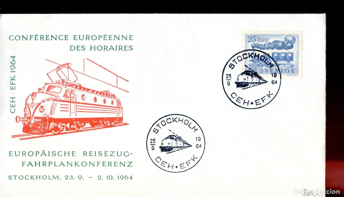 Sellos: 1964 SUECIA - CONFERENCIA EUROPEA DE HORARIOS FERROCARRILES TRENES