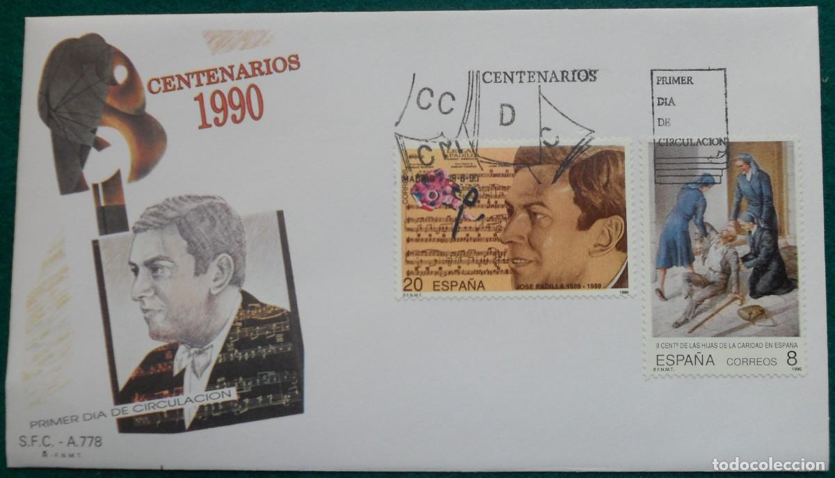 Sellos: 1990-ESPA&Ntilde;A-SOBRES PRIMER DIA-VER FOTOS-N&ordm;3069/72-CENTENARIOS
