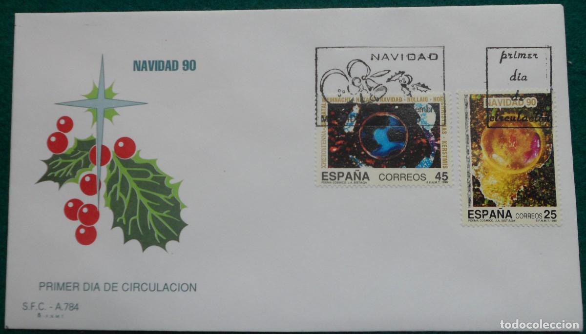 Sellos: 1990-ESPA&Ntilde;A-SOBRES PRIMER DIA-VER FOTOS-N&ordm;3084/5-NAVIDAD