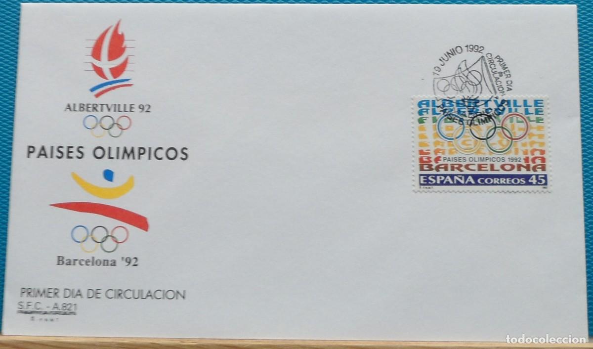 Sellos: 1992-ESPA&Ntilde;A-SOBRES PRIMER DIA-VER FOTOS-N&ordm;3211-PAISES OLIMPICOS