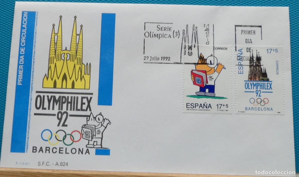 Sellos: 1992-ESPA&Ntilde;A-SOBRES PRIMER DIA-VER FOTOS-N&ordm;3218/9-JUEGOS DE LA XXV OLIMPIADA BARCELONA 92