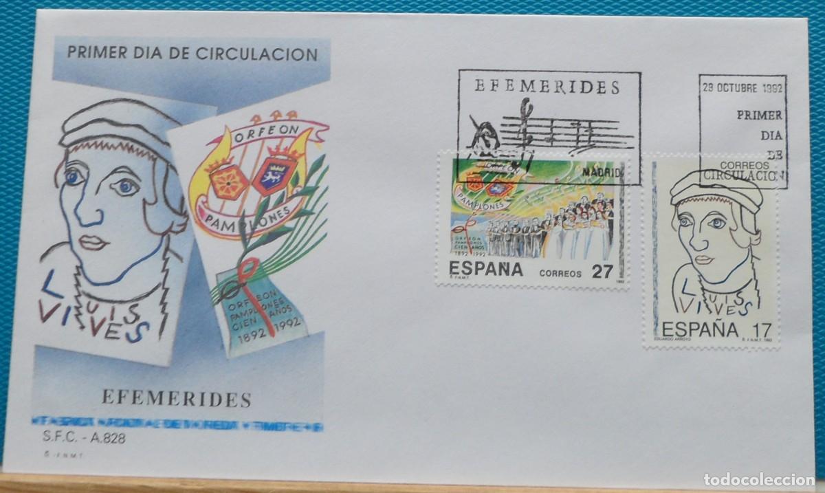 Sellos: 1992-ESPA&Ntilde;A-SOBRES PRIMER DIA-VER FOTOS-N&ordm;3224/5-EFEMERIDES