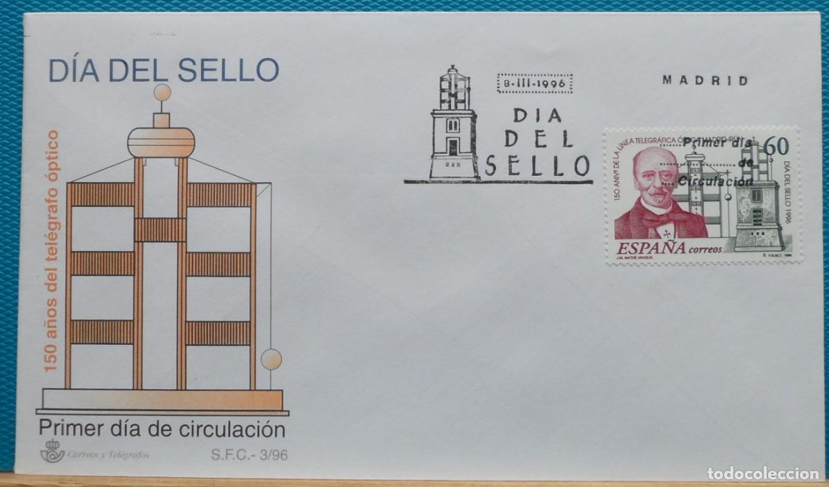 Sellos: 1996-ESPA&Ntilde;A-SOBRES PRIMER DIA-VER FOTOS-N&ordm;3410-DIA DEL SELLO