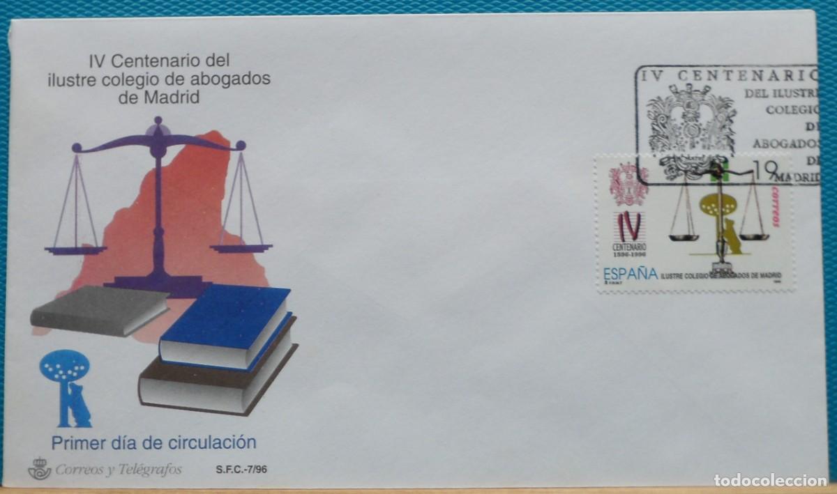 Sellos: 1996-ESPA&Ntilde;A-SOBRES PRIMER DIA-VER FOTOS-N&ordm;3417-IV CENTENARIO DEL ILUSTRE COLEGIO DE ABOGADOS