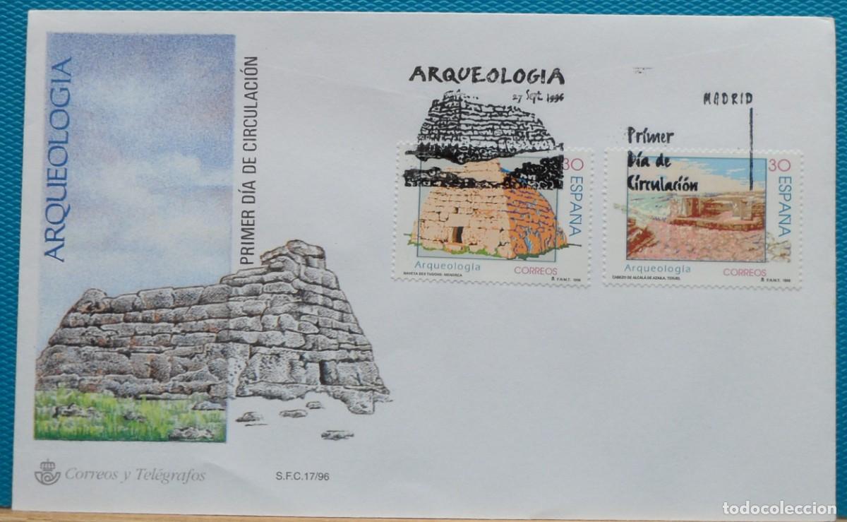 Sellos: 1996-ESPA&Ntilde;A-SOBRES PRIMER DIA-VER FOTOS-N&ordm;3448/9-ARQUEOLOGIA