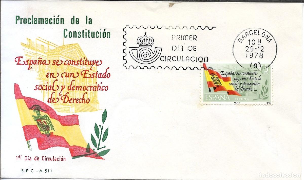Sellos: 6 SOBRES PRIMER PROCLAMACI&Oacute;N DE LA CONSTITUCI&Oacute;N Y 5 DISTINTAS EFEM&Eacute;RIDES Y DISTINTOS A&Ntilde;OS BARCELONA