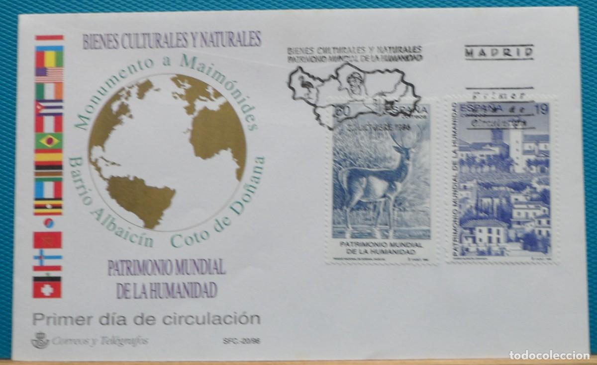 Sellos: 1996-ESPA&Ntilde;A-SOBRES PRIMER DIA-VER FOTOS-N&ordm;3453/5-PATRIMONIO MUNDIAL DE LA HUMANIDAD