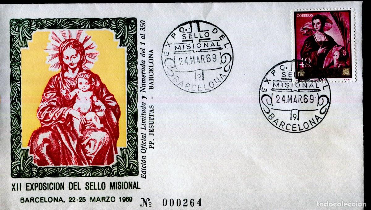 Sellos: 1969 BARCELONA ,XII EXPOSICION DEL SELLO MISIONAL . Edicion Oficial Limitada y Numerada