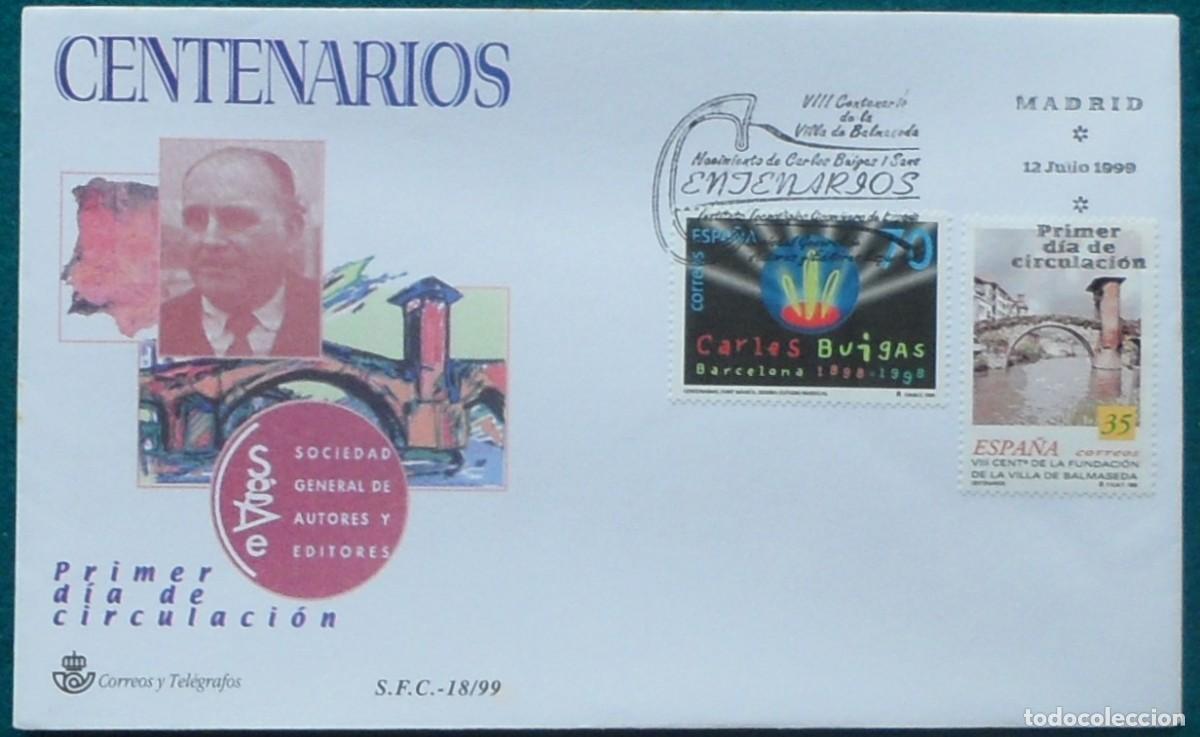 Sellos: 1999-ESPA&Ntilde;A-SOBRES PRIMER DIA-VER FOTOS-N&ordm;3651-CENTENARIOS