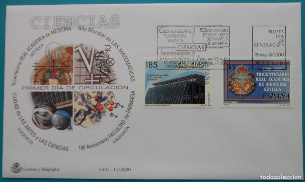 Sellos: 2000-ESPA&Ntilde;A-SOBRES PRIMER DIA-VER FOTOS-N&ordm;3711-CIENCIAS