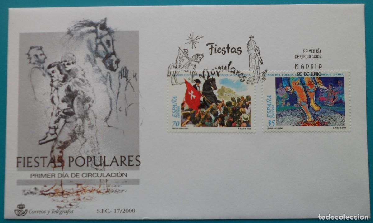 Sellos: 2000-ESPA&Ntilde;A-SOBRES PRIMER DIA-VER FOTOS-N&ordm;3719/20-FIESTAS POPULARES