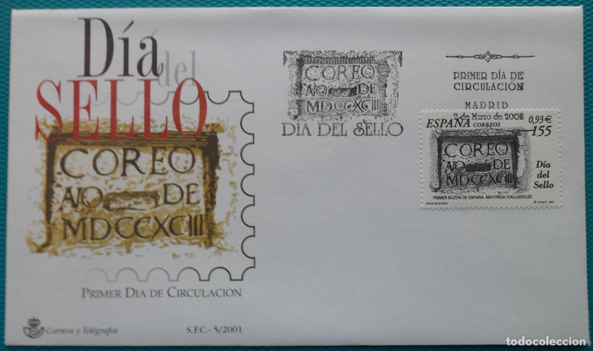 Sellos: 2001-ESPA&Ntilde;A-SOBRES PRIMER DIA-VER FOTOS-N&ordm;3780-DIA DEL SELLO