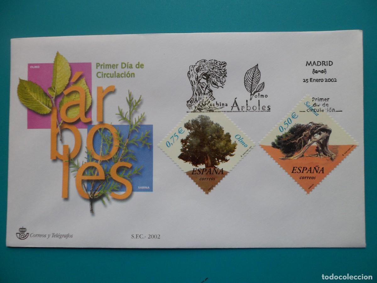 Sellos: 2002-ESPA&Ntilde;A-SOBRES PRIMER DIA-VER FOTOS-N&ordm;3867/8-ARBOLES