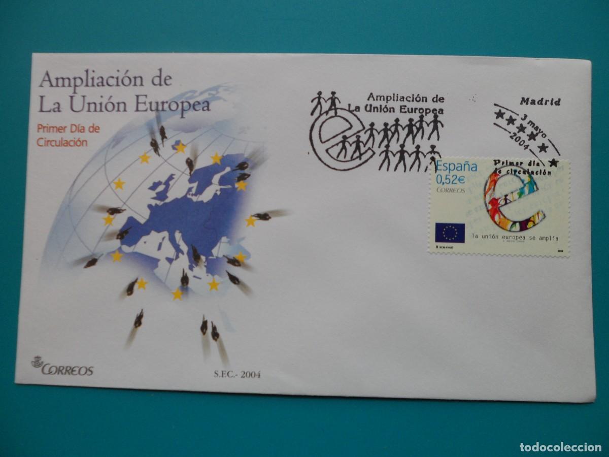Sellos: 2004-ESPA&Ntilde;A-SOBRES PRIMER DIA-VER FOTOS-N&ordm;4080-AMPLIACION DE LA UNION EUROPEA