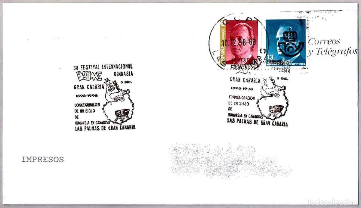 Sellos: Matasellos 38 FESTIVAL INT. GIMNASIA BLUME. Las Palmas G.C., Canarias, 1998