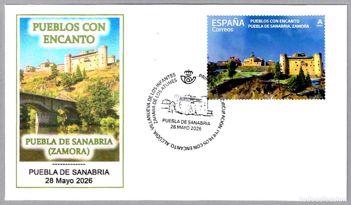 Sellos: Matasellos Primer Dia PUEBLOS CON ENCANTO - PUEBLA DE SANABRIA, Zamora, 2026