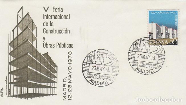 Sellos: A&Ntilde;O 1973, MADRID, FERIA DE LA CONSTRUCCION Y OBRAS PUBLICAS, SOBRE DE ALFIL