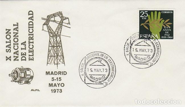 Sellos: A&Ntilde;O 1973, MADRID, SALON NACIONAL DE LA ELECTRICIDAD, SOBRE DE ALFIL