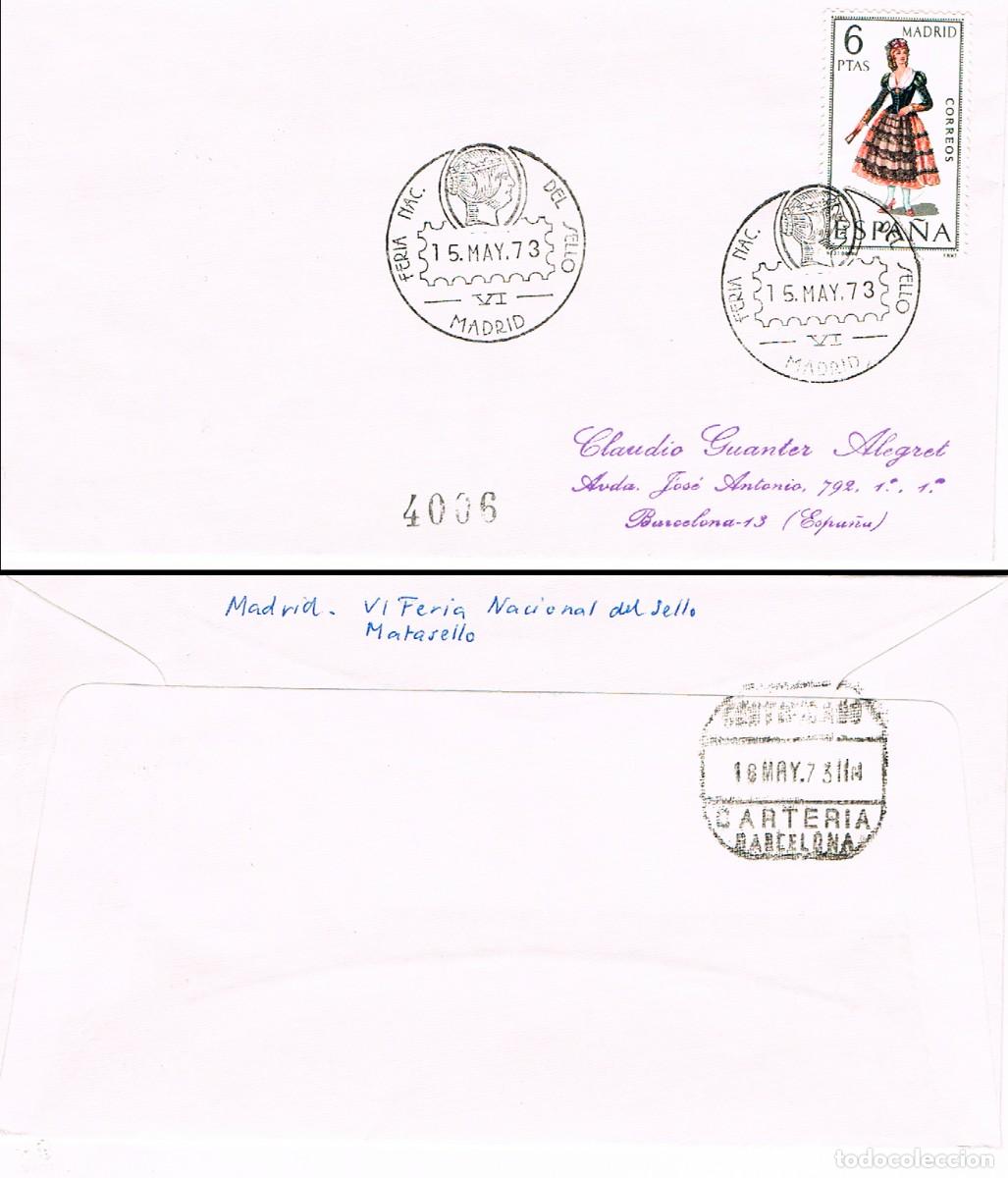 Sellos: A&Ntilde;O 1973, MADRID, feria nacional del sello, SOBRE circulado