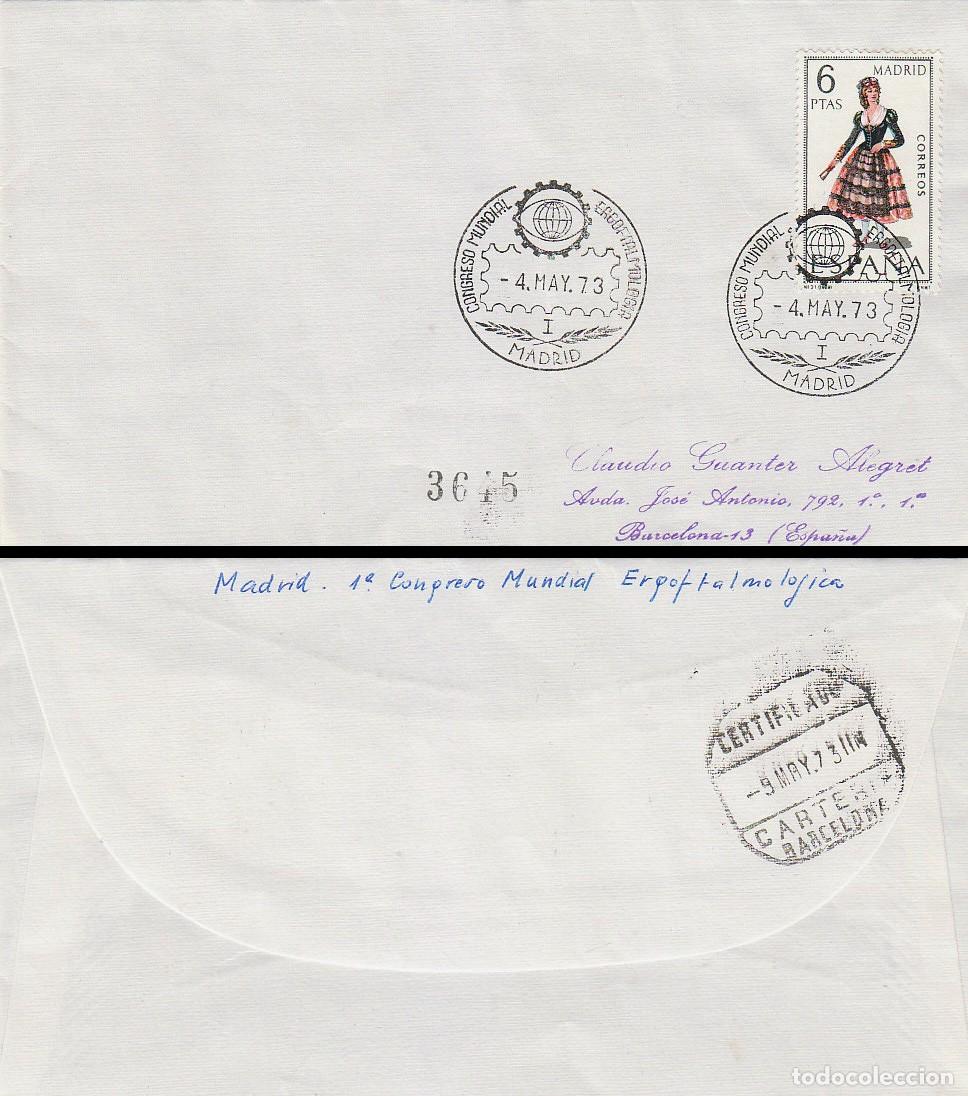 Sellos: A&Ntilde;O 1973, MADRID, RIESGOS LABORALES, CONGRESO MUNDIAL DE ERGOFTALMOLOGIA, SOBRE CIRCULADO