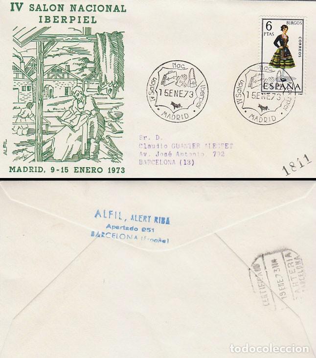 Sellos: A&Ntilde;O 1973, MADRID, IBERPIEL, SOBRE DE ALFIL CIRCULADO