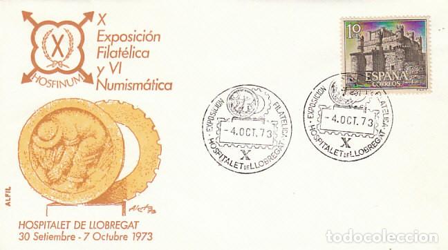 Sellos: A&Ntilde;O 1973, HOSPITALET, HOSFINUM, SOBRE DE ALFIL