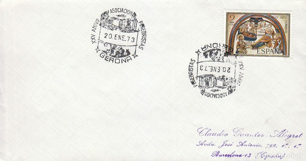 Francobolli: A&Ntilde;O 1973, XXV ANIVERSARIO DE LA SOCIACION PESEBRISTA DE GERONA, CON SELLO DE NAVIDAD