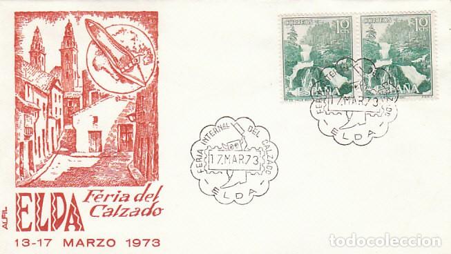 Sellos: A&Ntilde;O 1973, ELDA (ALICANTE), FERIA DEL CALZADO DE PRIMAVERA, SOBRE DE ALFIL
