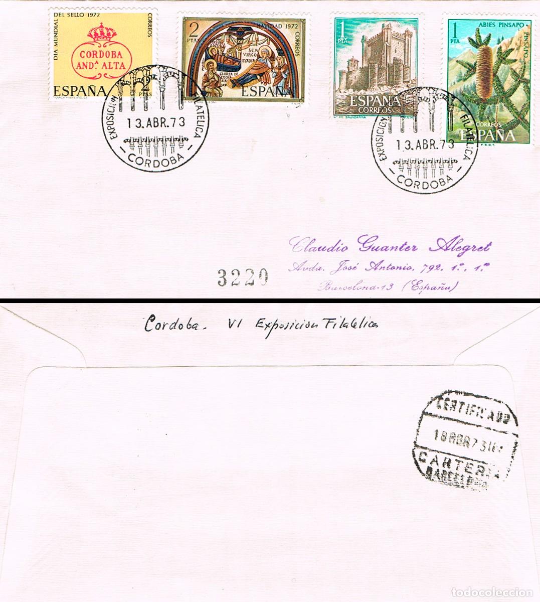 Sellos: A&Ntilde;O 1973, CORDOBA, LA MEZQUITA, sobre circulado