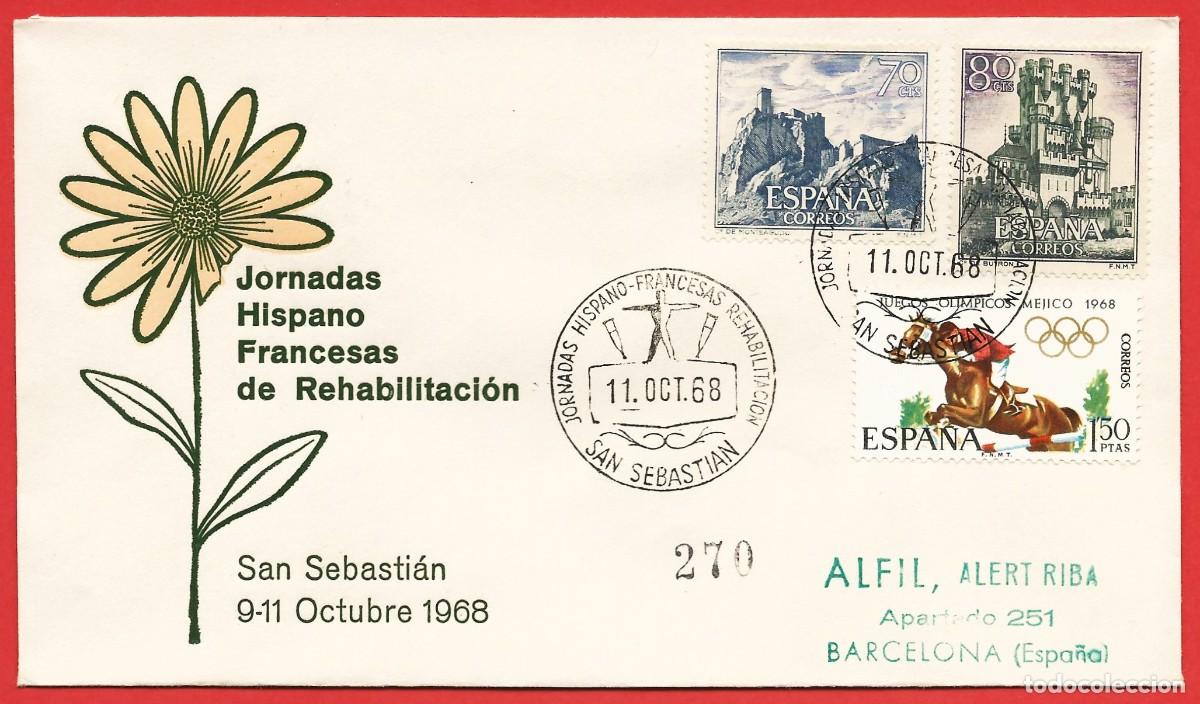 Sellos: Espa&ntilde;a 1968 - Jornadas Hispano-Francesas de Reabilitaci&oacute;n, San Sebastian 11.10.1968