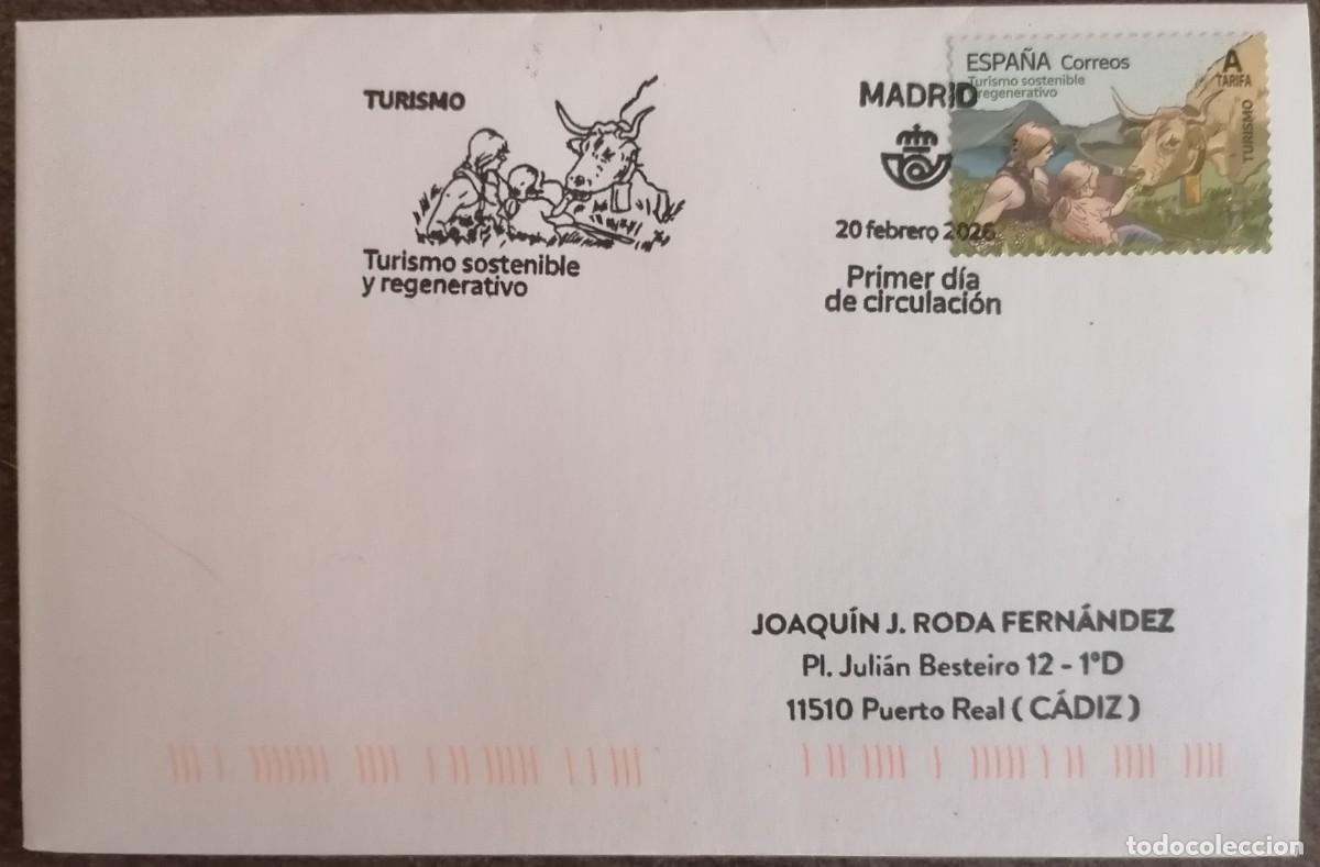 Sellos: SOBRE MATASELLO PRIMER D&Iacute;A &rdquo; TURISMO SOSTENIBLE Y REGENERATIVO &rdquo; (MADRID)