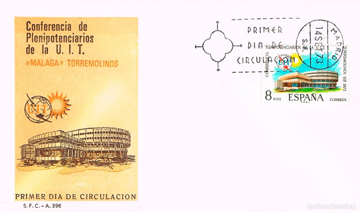 Briefmarken: EDIFIL 2145, CONFERENCIA PLENIPOTENCIARIOS UIT, PRIMER DIA DE 14-9-1973 SOBRE DEL SFC