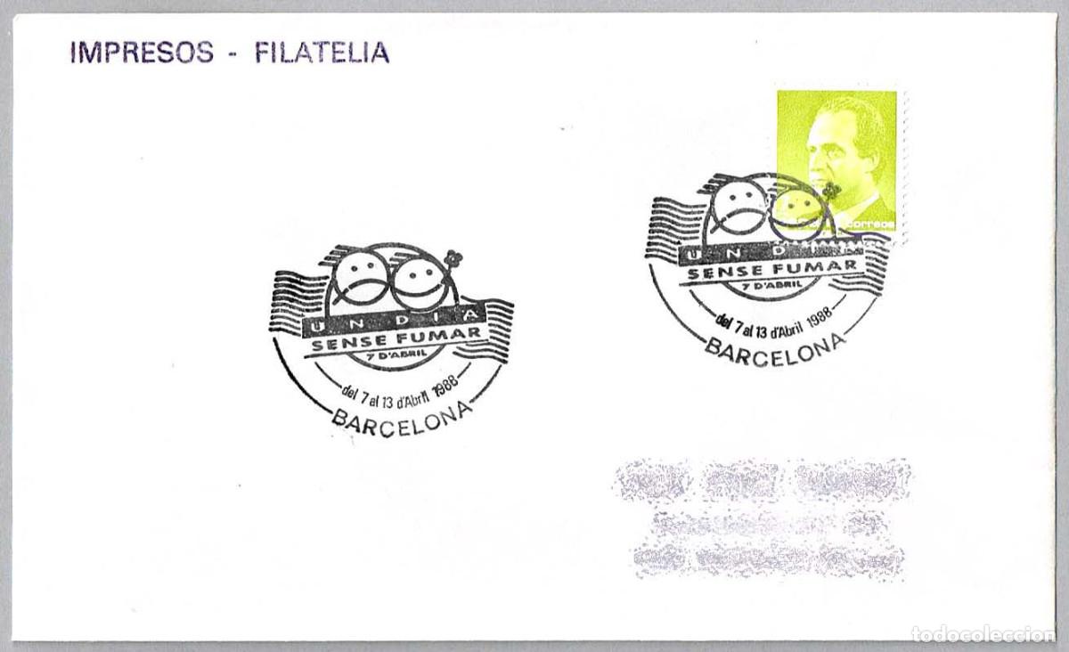 Sellos: Matasellos UN DIA SIN FUMAR. Barcelona 1988