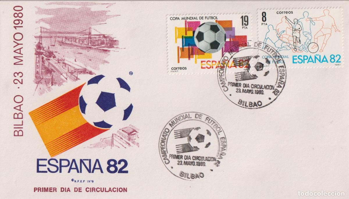 Sellos: SOBRE PRIMER DIA CIRCULACI&Oacute;N. - ESPA&Ntilde;A 82 - BILBAO - 23 MAYO 1980 - R.F.E.F.